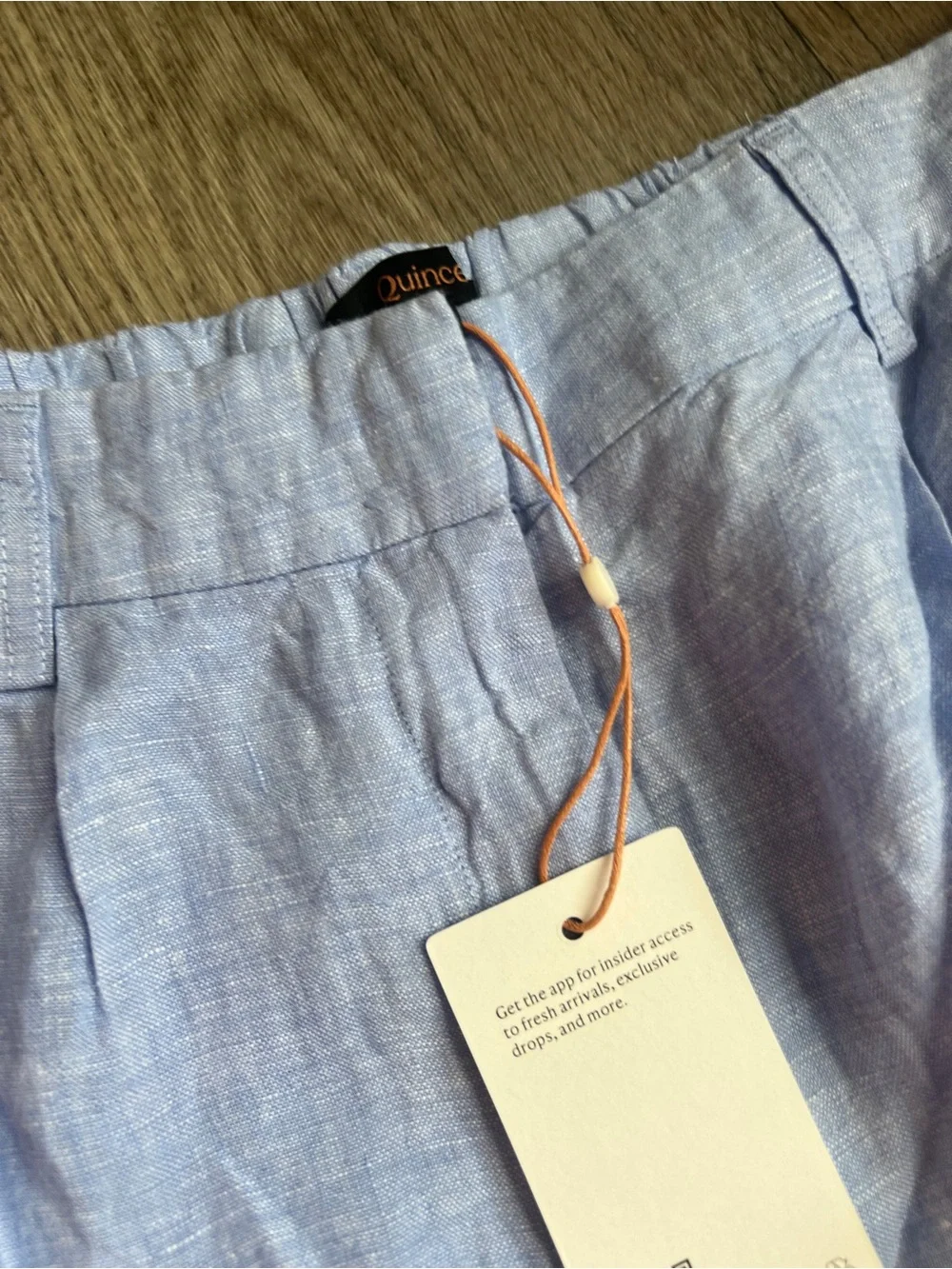 NWT quince blue linen pants size 4